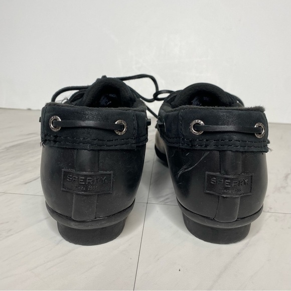 Sperry Salt Water 1 Eye Black Duck Shoe Bootie 8 - Picture 3 of 15